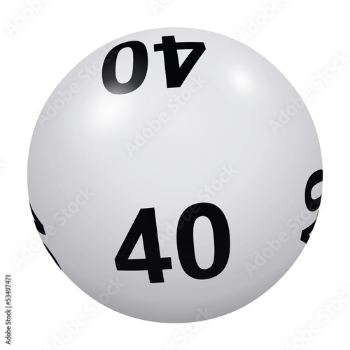 Illustration: Loto, boule blanche numéro 40 Loto, boule blanche numéro 40