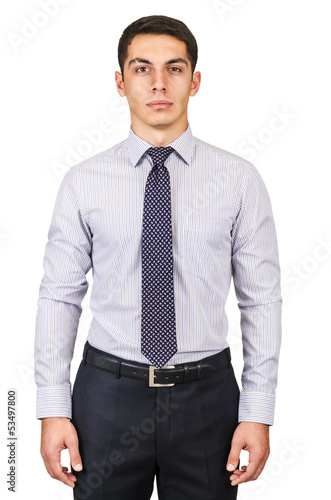 Photo: Male model with shirt isolated on white Male model with shirt isolated on white