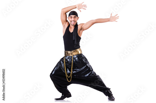 Photo: Rap dancer isolated on the white Rap dancer isolated on the white