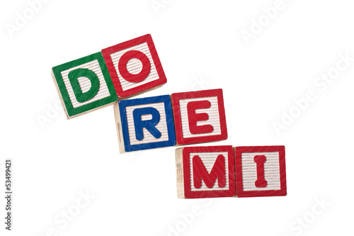 Photo: Blocks forming the first three musical notes used in solfege Blocks forming the first three musical notes used in solfege