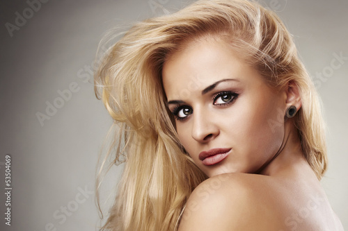 Photo: Portrait of beautiful blond woman. your text here Portrait of beautiful blond woman. your text here