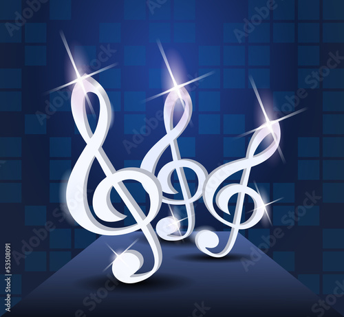 Vector: Dancing treble clef Dancing treble clef