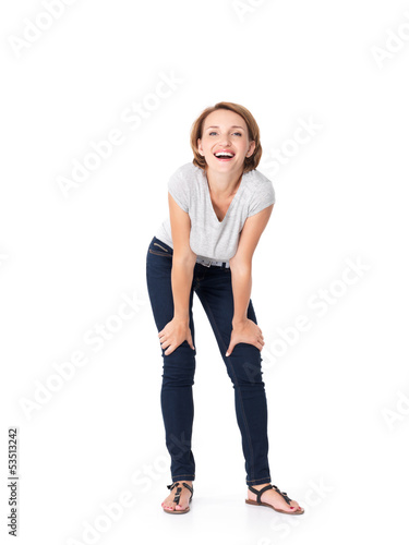 Photo: Full portrait of the beautiful happy woman Full portrait of the beautiful happy woman