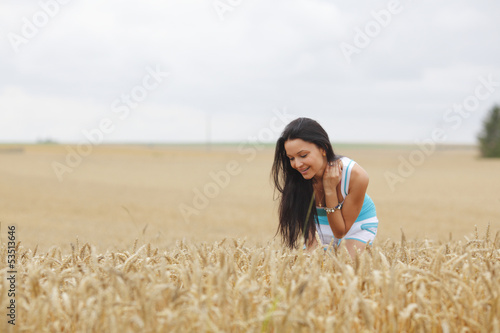 Photo: woman on wheat field woman on wheat field