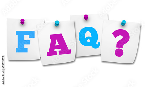 Illustration: Faq And Question Mark On Post It Faq And Question Mark On Post It
