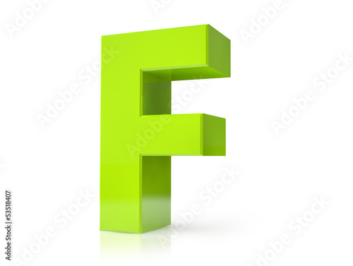 Illustration: 3d green letter - F 3d green letter - F