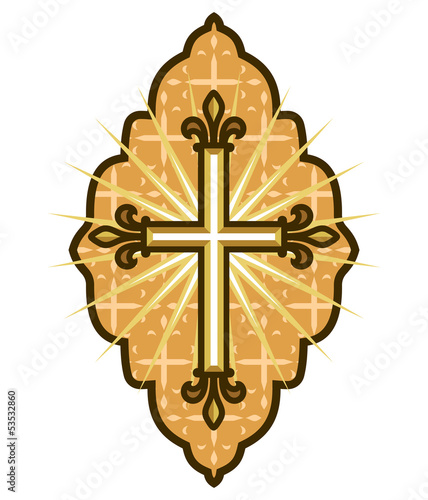 Vector: Golden cross icon Golden cross icon