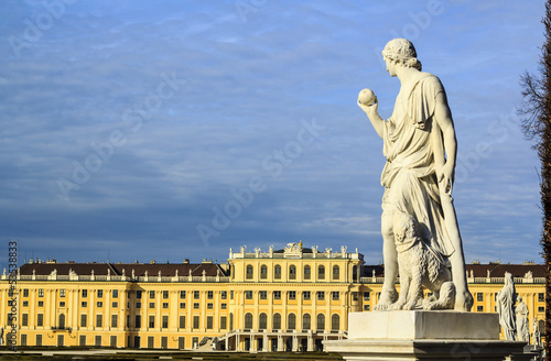 Photo: Vienna - Greek statue with the Schonbrunn palace Vienna - Greek statue with the Schonbrunn palace