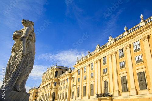 Photo: Vienna - Greek statue with the Schonbrunn palace Vienna - Greek statue with the Schonbrunn palace