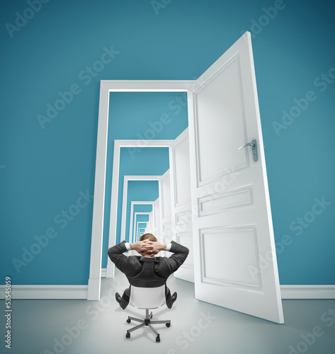 Photo: man and openet doors man and openet doors