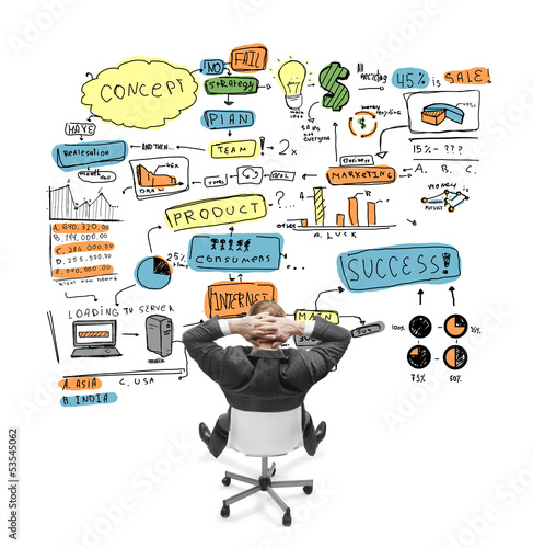 Photo: businnessman looking at business strategy businnessman looking at business strategy