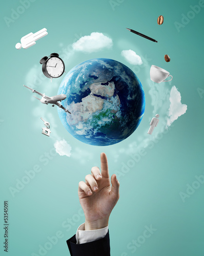Photo: pointing on earth pointing on earth