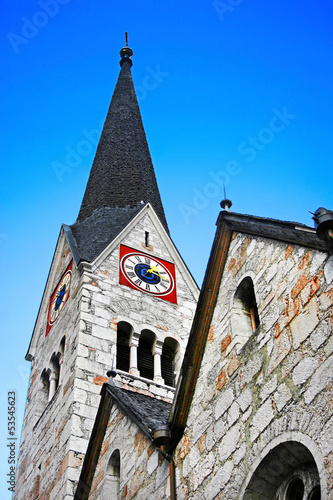 Photo: Traditional church in Hallstatt, Salzkammergut, Austria Traditional church in Hallstatt, Salzkammergut, Austria