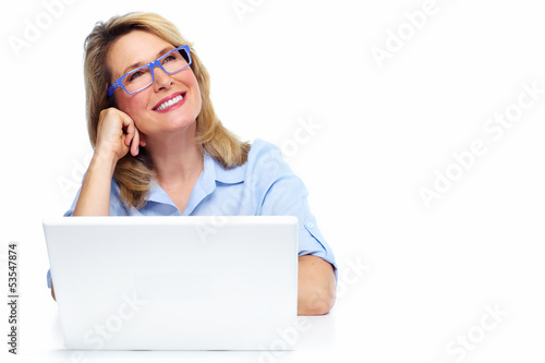 Photo: Business woman with laptop. Business woman with laptop.