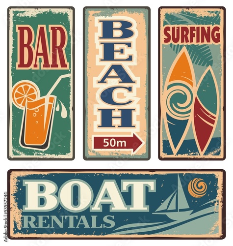 Vector: Vintage summer holiday signs Vintage summer holiday signs