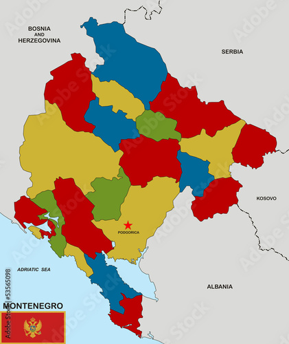 Illustration: montenegro map montenegro map