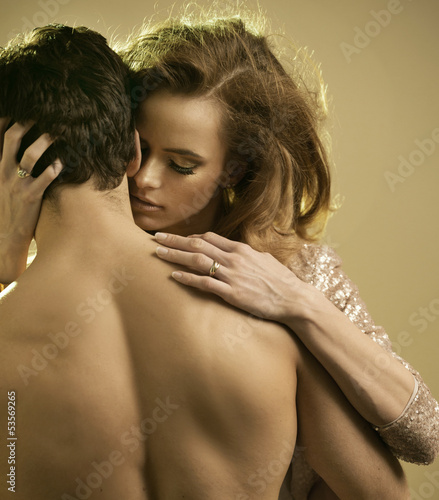 Photo: Longing woman touching her boyfriend Longing woman touching her boyfriend