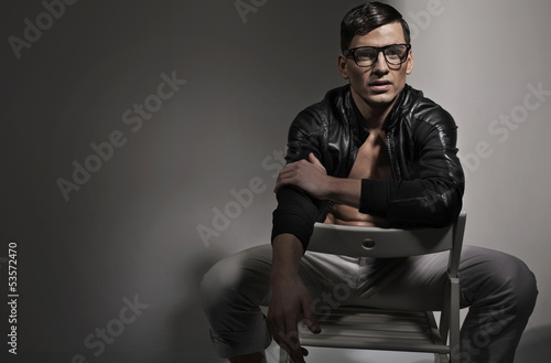 Photo: Picture presenting sad handsome man Picture presenting sad handsome man