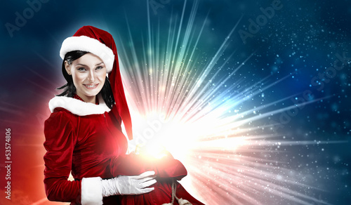 Photo: beautiful girl in santa costume beautiful girl in santa costume