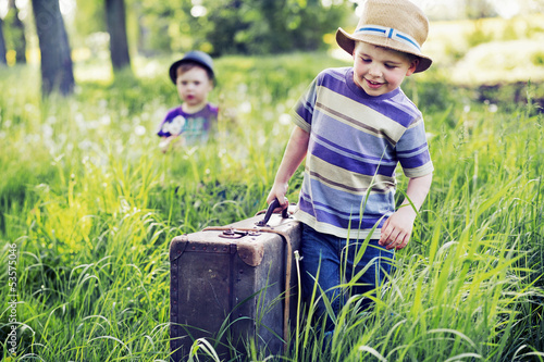 Photo: Two litle brothers starting the journey Two litle brothers starting the journey