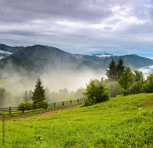 Photo: Evening landscape in the mountains. Ukraine. Evening landscape in the mountains. Ukraine.