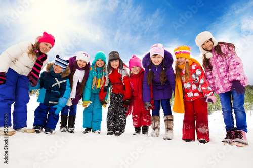 Photo: Many kids together on snow day Many kids together on snow day