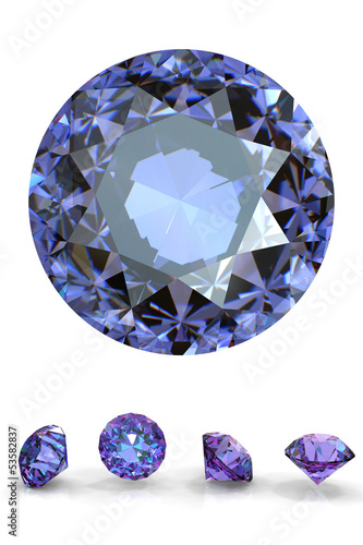 Illustration: Round amethyst. Collection of jewelry gems Round amethyst. Collection of jewelry gems