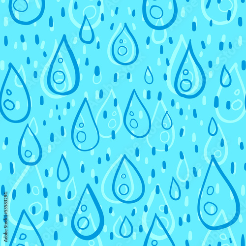 Vector: Blue water drops rainy vector seamless pattern Blue water drops rainy vector seamless pattern