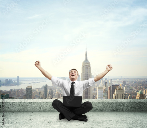 Photo: happiness businessman happiness businessman