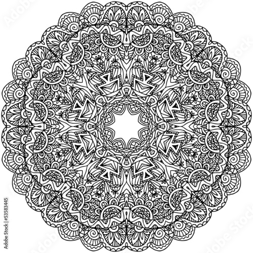 Vector: Lacy ornate vector black napkin Lacy ornate vector black napkin