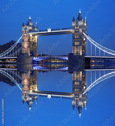 Photo: Tower Bridge in the evening, London, UK Tower Bridge in the evening, London, UK
