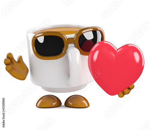 Illustration: Coffee cup is in love Coffee cup is in love