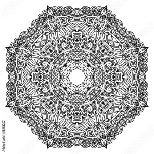 Vector: Lacy ornate vector black napkin Lacy ornate vector black napkin