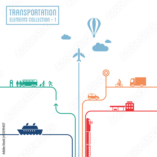 Vector: Transportation infographics - graphic elements set 1 Transportation infographics - graphic elements set 1