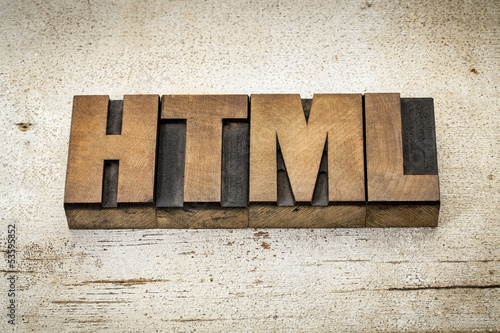 Photo: html acronym in wood type html acronym in wood type