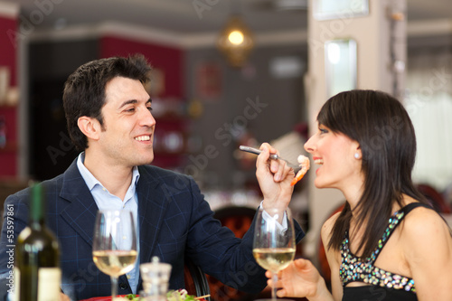 Photo: Couple having dinner at the restaurant Couple having dinner at the restaurant