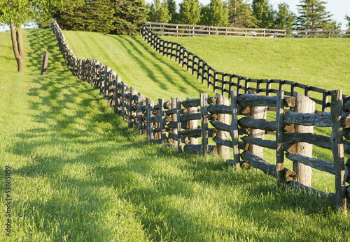 Photo: old wooden fence in the country old wooden fence in the country