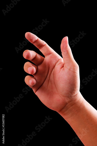Photo: hand isolated on black background with clipping path hand isolated on black background with clipping path