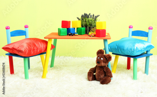 Photo: Modern child's room with equipment and toys Modern child's room with equipment and toys