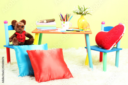 Photo: Modern child's room with equipment and toys Modern child's room with equipment and toys