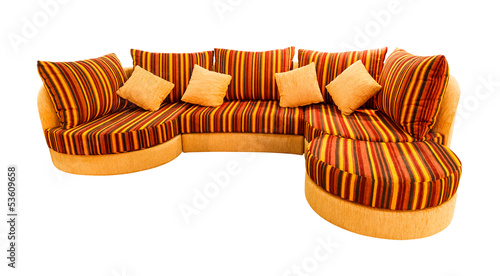 Photo: orange sofa isolated with clipping path orange sofa isolated with clipping path