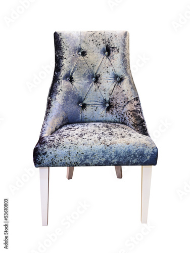 Photo: silver sofa isolated with clipping path silver sofa isolated with clipping path