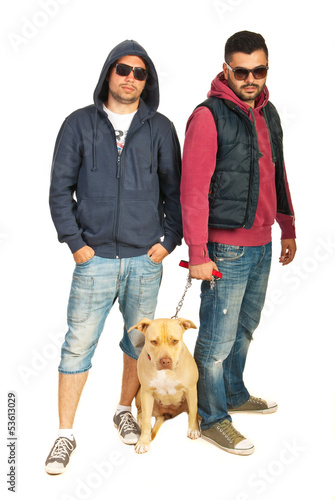 Photo: Bad boys with pitbull dog Bad boys with pitbull dog