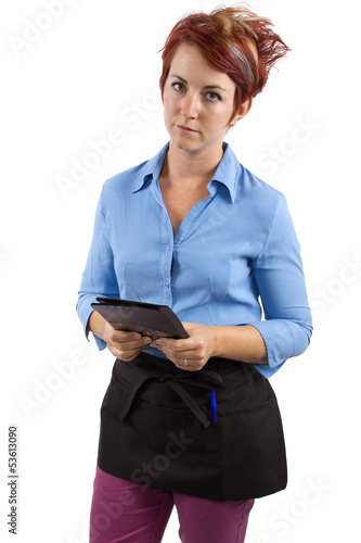 Photo: waitress collecting her check / tip / or gratuity waitress collecting her check / tip / or gratuity
