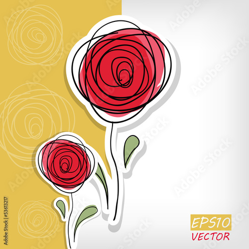 Vector: Floral background with abstract roses Floral background with abstract roses