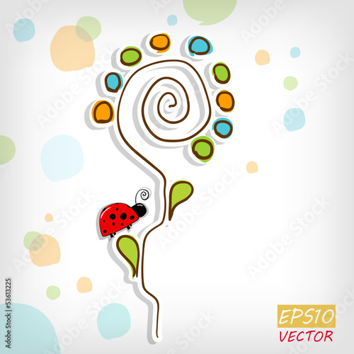Vector: Floral background with abstract flower Floral background with abstract flower