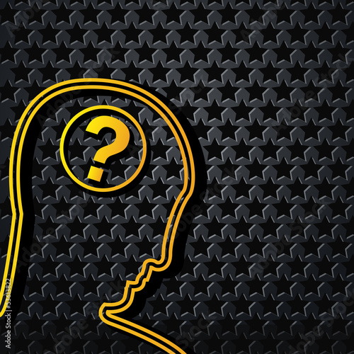 Vector: Abstract yellow technology head on star background Abstract yellow technology head on star background