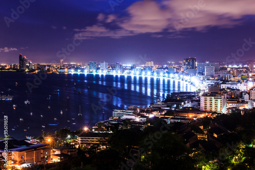 Photo: pattaya city at morning bird eye view pattaya city at morning bird eye view
