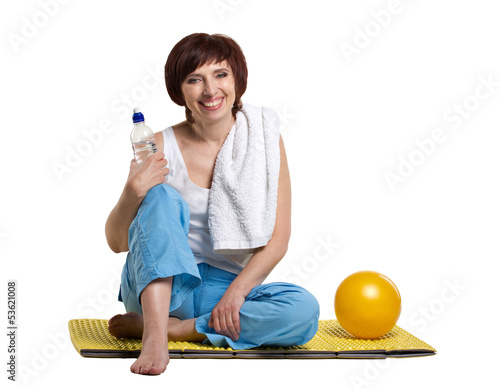 Photo: smiling woman resting smiling woman resting