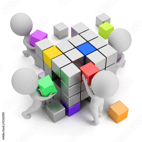 Illustration: 3d small people - concept of creating 3d small people - concept of creating